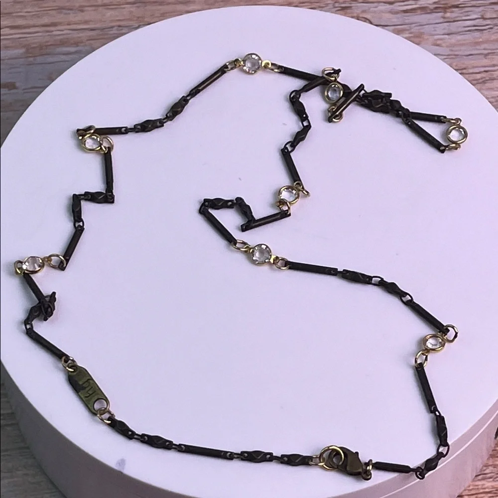 Holly Yashi Black & Crystal Bezel Necklace & Earrings Set